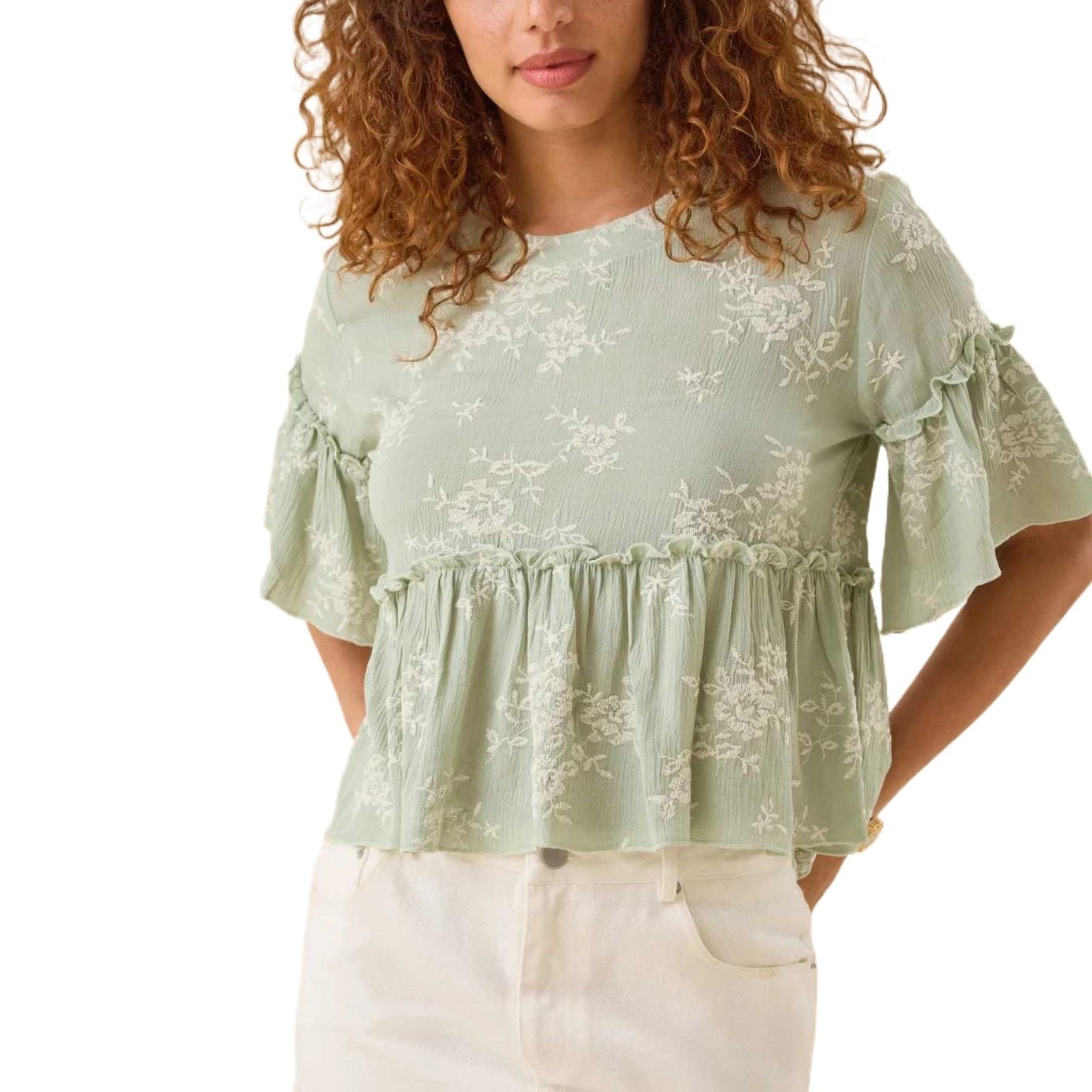 ALTAR'D STATE Wanda Ruffle Babydoll Top