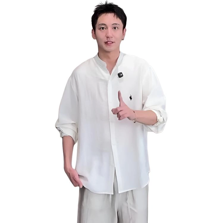 佑麟 刺绣夏轻薄透气老钱风防晒外套长袖衬衫 男女同款