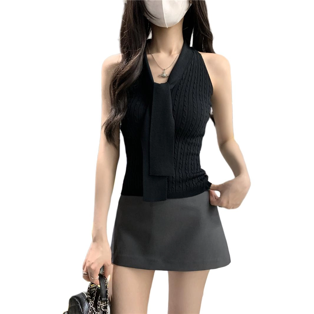 缪斯的诱惑 背心露背高级感无袖挂脖吊带 女款