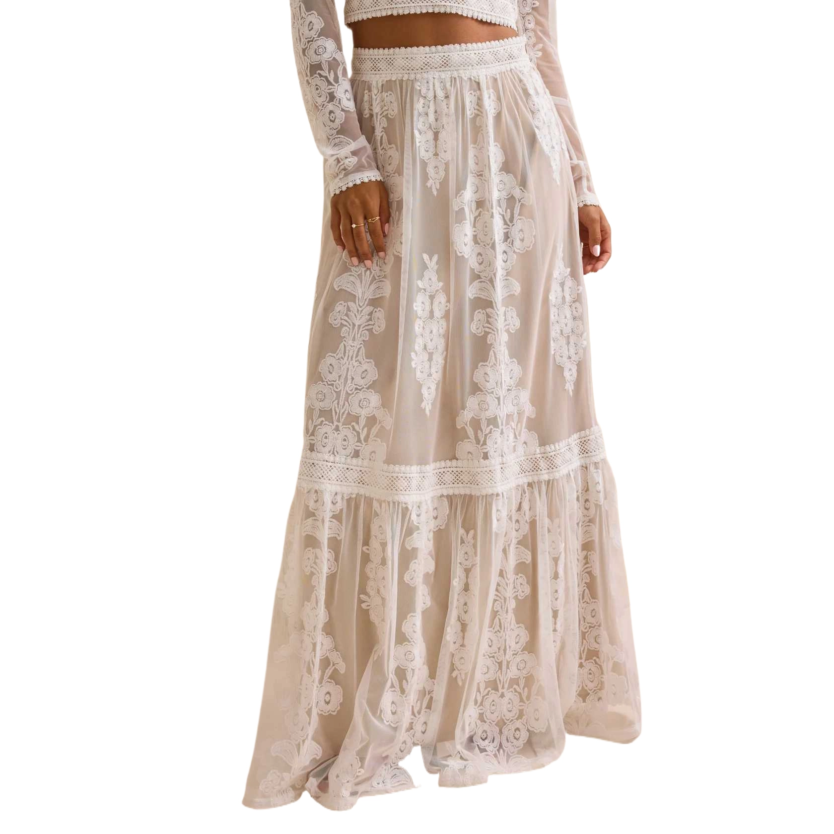 ALTAR'D STATE Arissa Embroidered Maxi Skirt