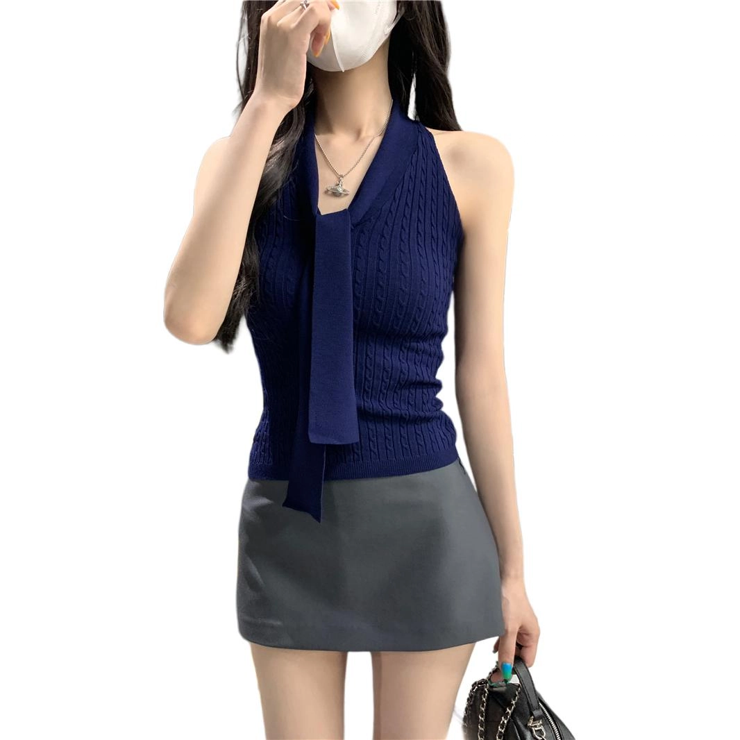 缪斯的诱惑 背心露背高级感无袖挂脖吊带 女款