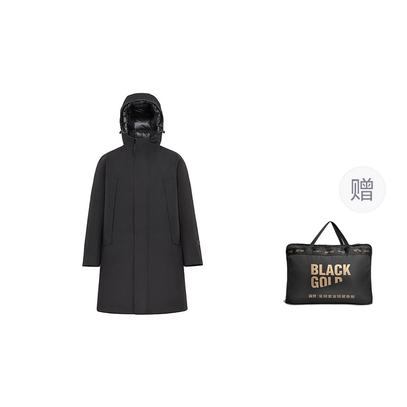 高梵 奢华户外科技纯色舒适保暖羽绒服 男女同款 黑色