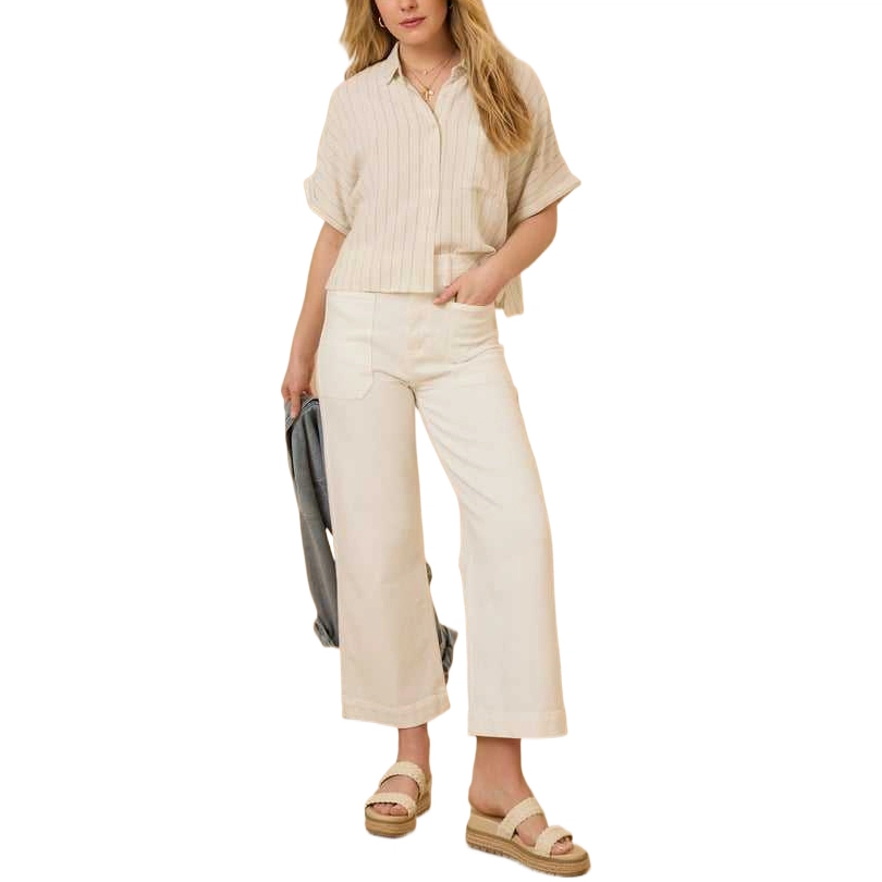ALTAR'D STATE Sam Button Up Stripe Linen Shirt