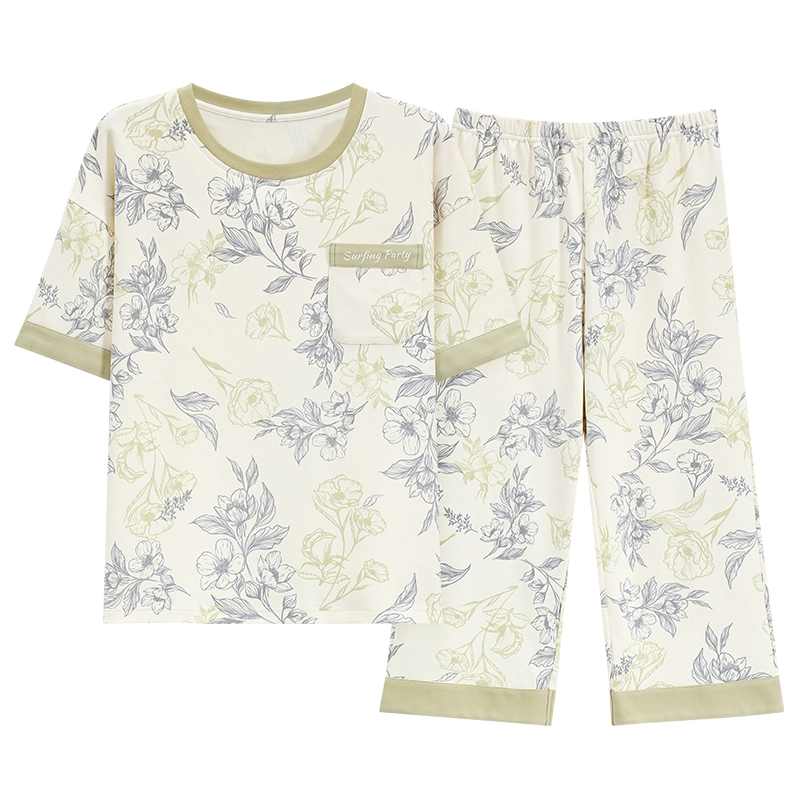 芬腾可安 可外穿的带杯垫休闲春夏秋季家居服睡衣套装 女款