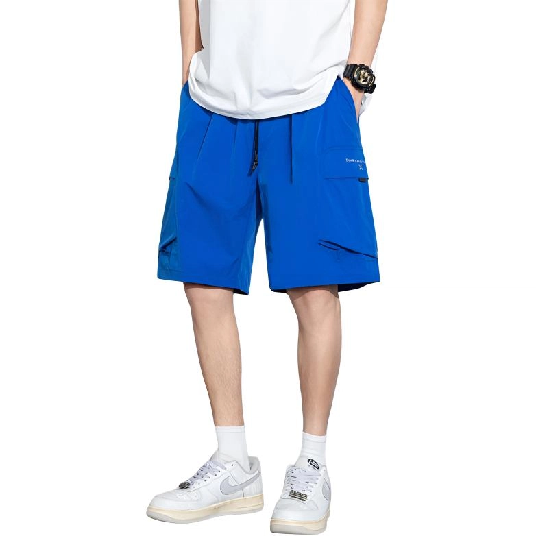 左岸 美式男士夏季薄款外穿潮牌男生冰丝休闲宽松五分中裤潮流时尚百搭透气简约气质舒适工装短裤 男款