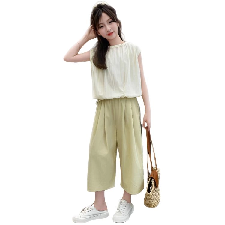 比比我儿童套装  休闲运动 女童夏季服装 小孩衣服 小女孩七分裤 大童潮牌