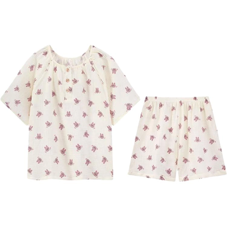 顶瓜瓜 夏季女透气舒适休闲短袖简约款式家居服睡衣套装 女款