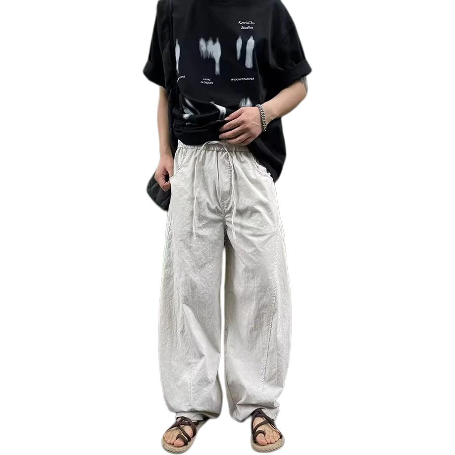 拓菲 夏季潮牌宽松立体裁剪透气凉感百搭直筒休闲裤 男女同款