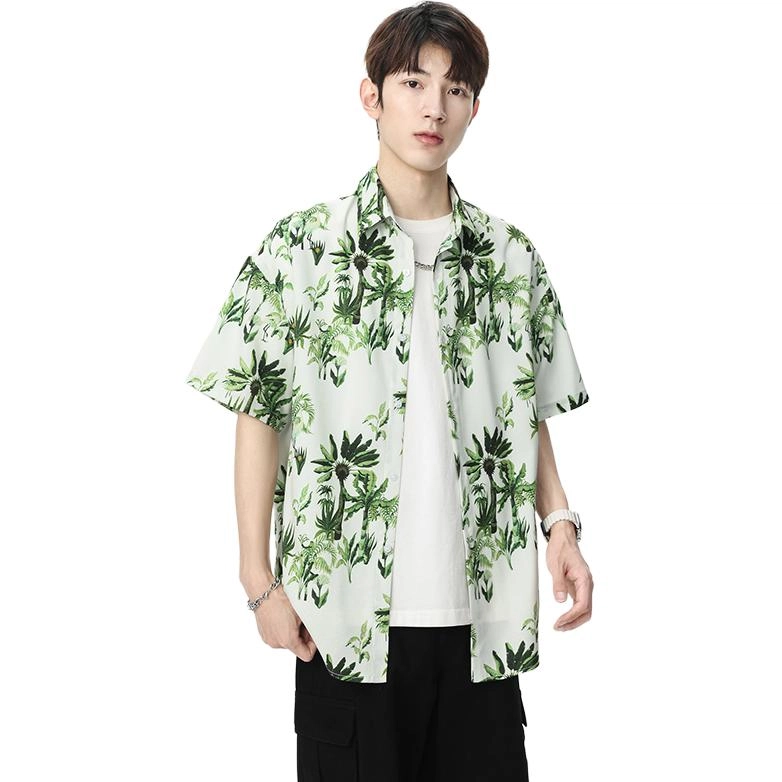 童先森 夏季薄款宽松翻领短袖衬衫 男款