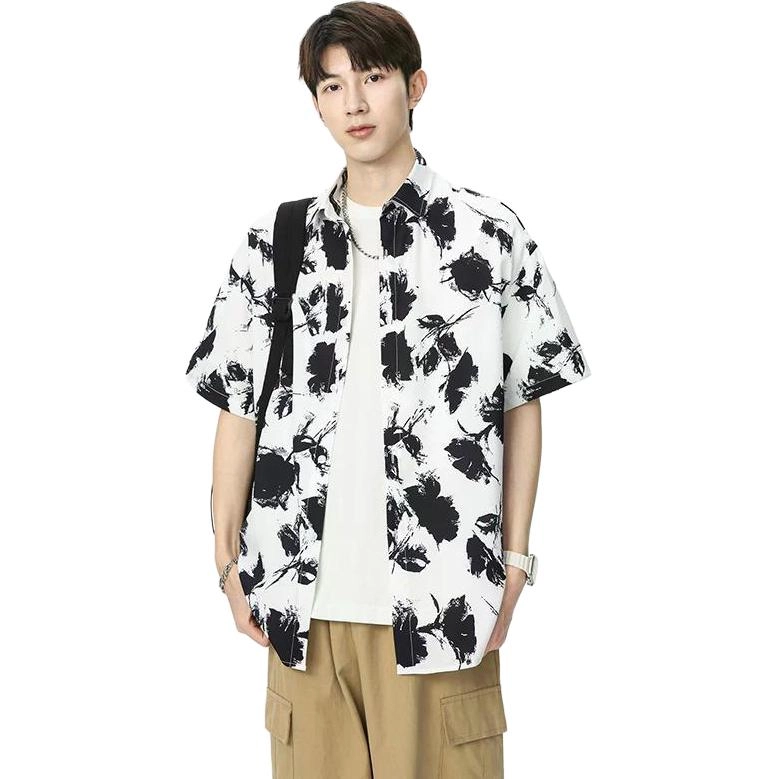 童先森 夏季薄款宽松翻领短袖衬衫 男款