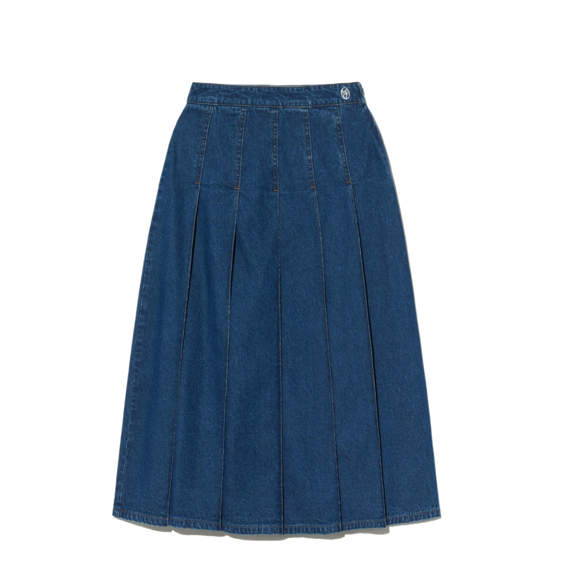 MARITHE FRANCOIS GIRBAUD W DENIM PLEATS SKIRT