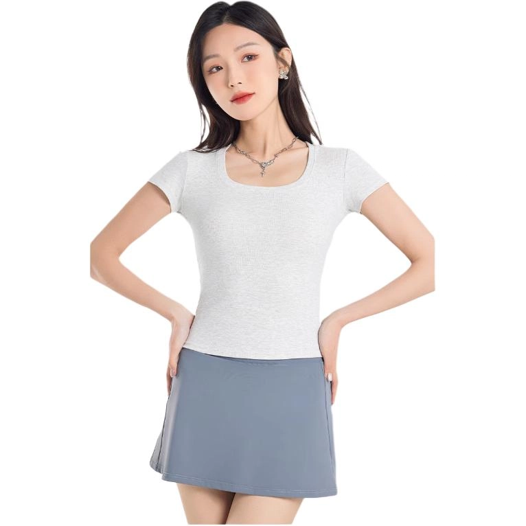 欧迪芬  夏季运动半身裙女高腰弹力假两件短裤女防走光网球羽毛球跑步高尔夫冰感透气速干百褶显瘦纯色舒适户外百搭  瑜伽短裙  女款