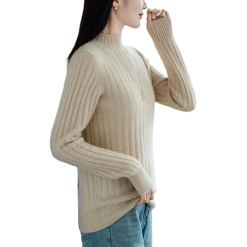 恒源祥 洋气百搭修身纯色半高领长袖针织衫 女款