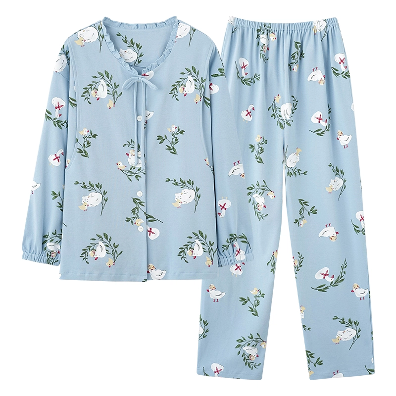 芬腾可安 外出可穿柔软舒适春秋哺乳期可穿月子家居服睡衣套装 女款