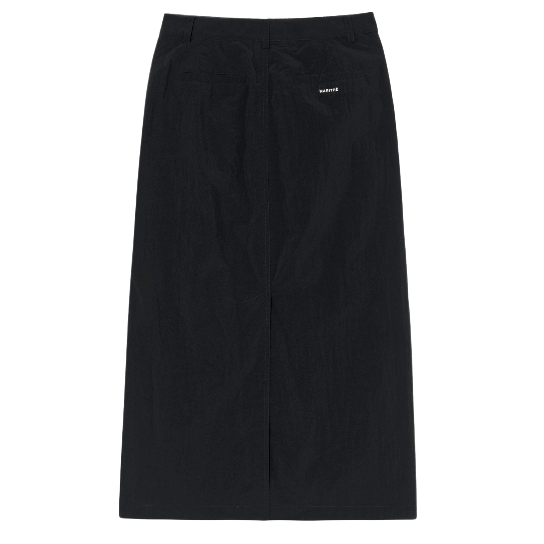 MARITHE FRANCOIS GIRBAUD SS25 W NYLON MIDI SKIRT