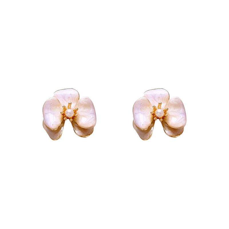 素 花朵精致轻奢高级感独特气质 仿珍珠 耳钉 女款