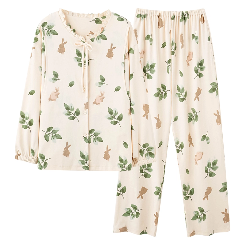 芬腾可安 外出可穿柔软舒适春秋哺乳期可穿的月子家居服睡衣套装 女款