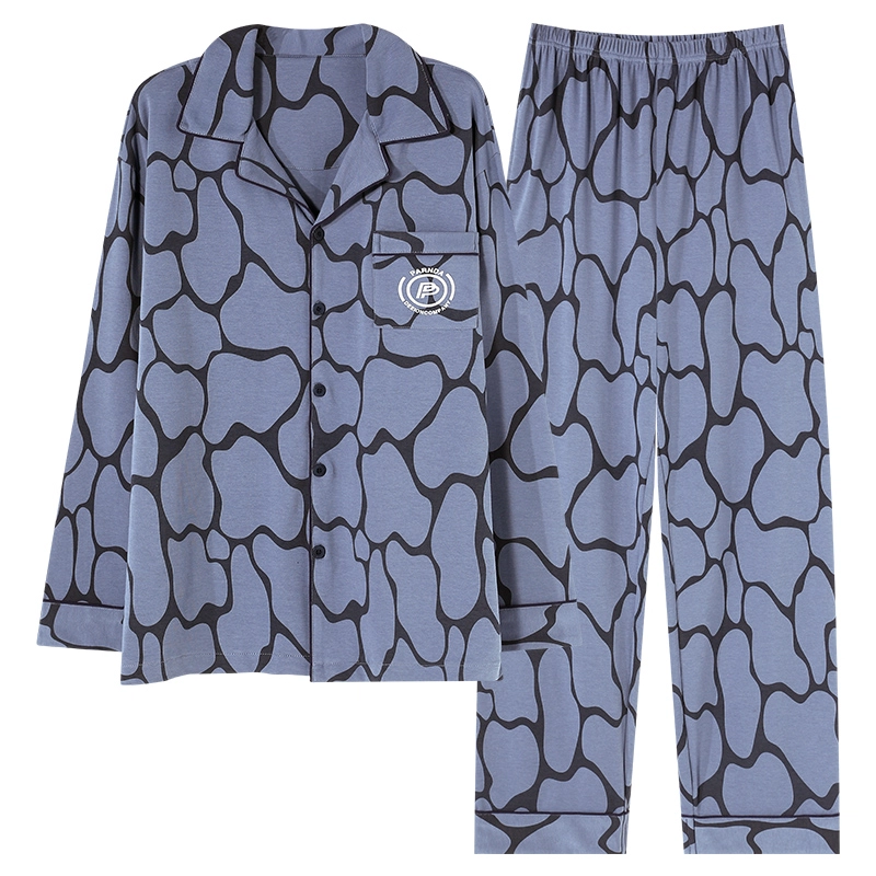 芬腾可安 春秋季可外穿遮肉休闲显瘦经典时尚家居服睡衣套装 男款