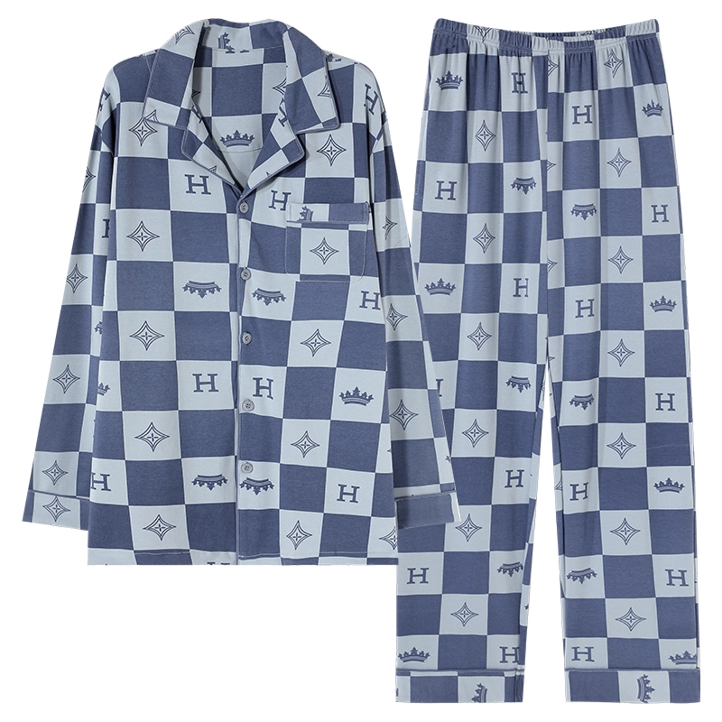 芬腾可安 春秋季可外穿经典时尚遮肉休闲显瘦家居服睡衣套装 男款