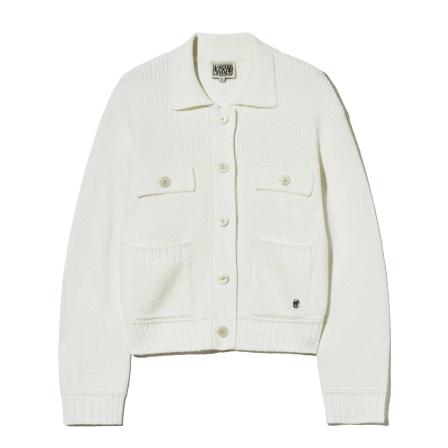 MARITHE FRANCOIS GIRBAUD W BUTTON COLLAR CARDIGAN