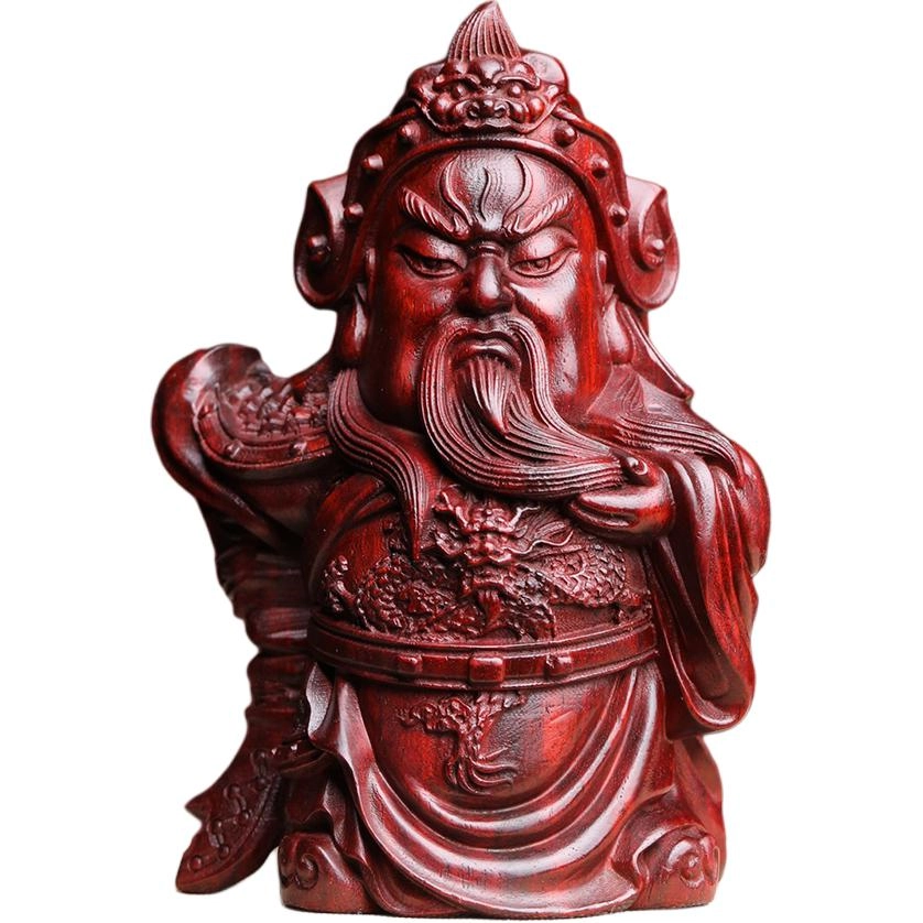 得笙陌 关公义薄云天忠义招财木雕国潮好运 血檀 摆件 男女同款情侣款