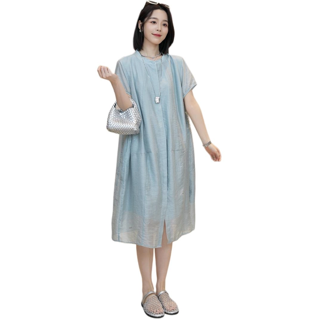 沐晓欣 简约宽松显瘦短袖连衣裙 女款