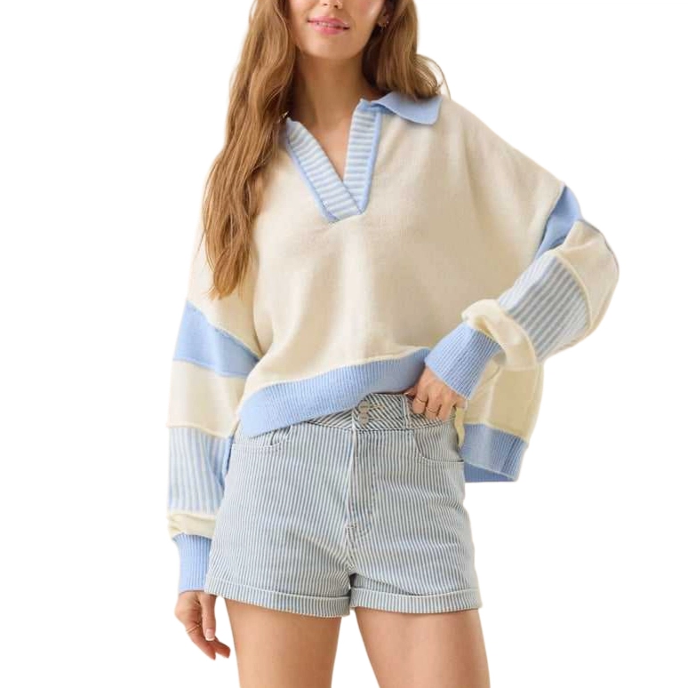 ALTAR'D STATE Mixed Media Pullover Beth Crop