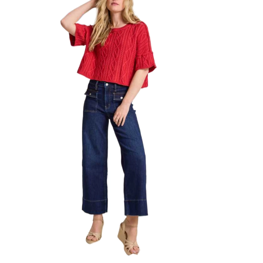 ALTAR'D STATE Emma Cable Cropped Sweater