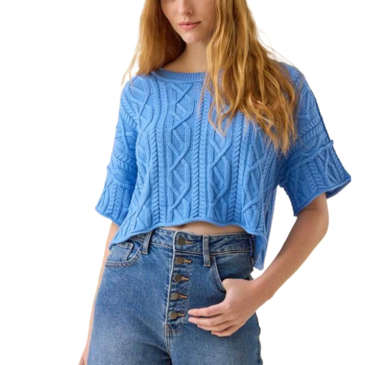 ALTAR'D STATE Emma Cable Cropped Sweater