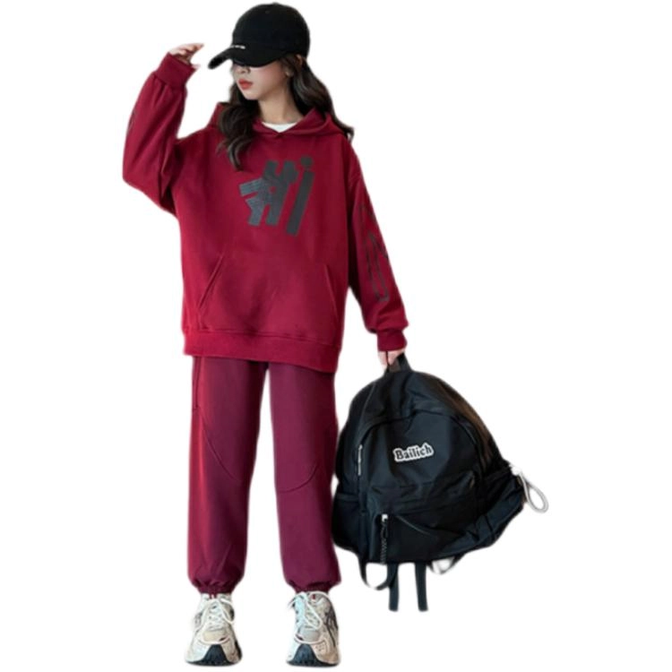 比比我休闲运动套装  女童春秋季时尚 百搭大童潮牌小孩衣服 小女孩长袖洋气时髦 舒适帅气轻便