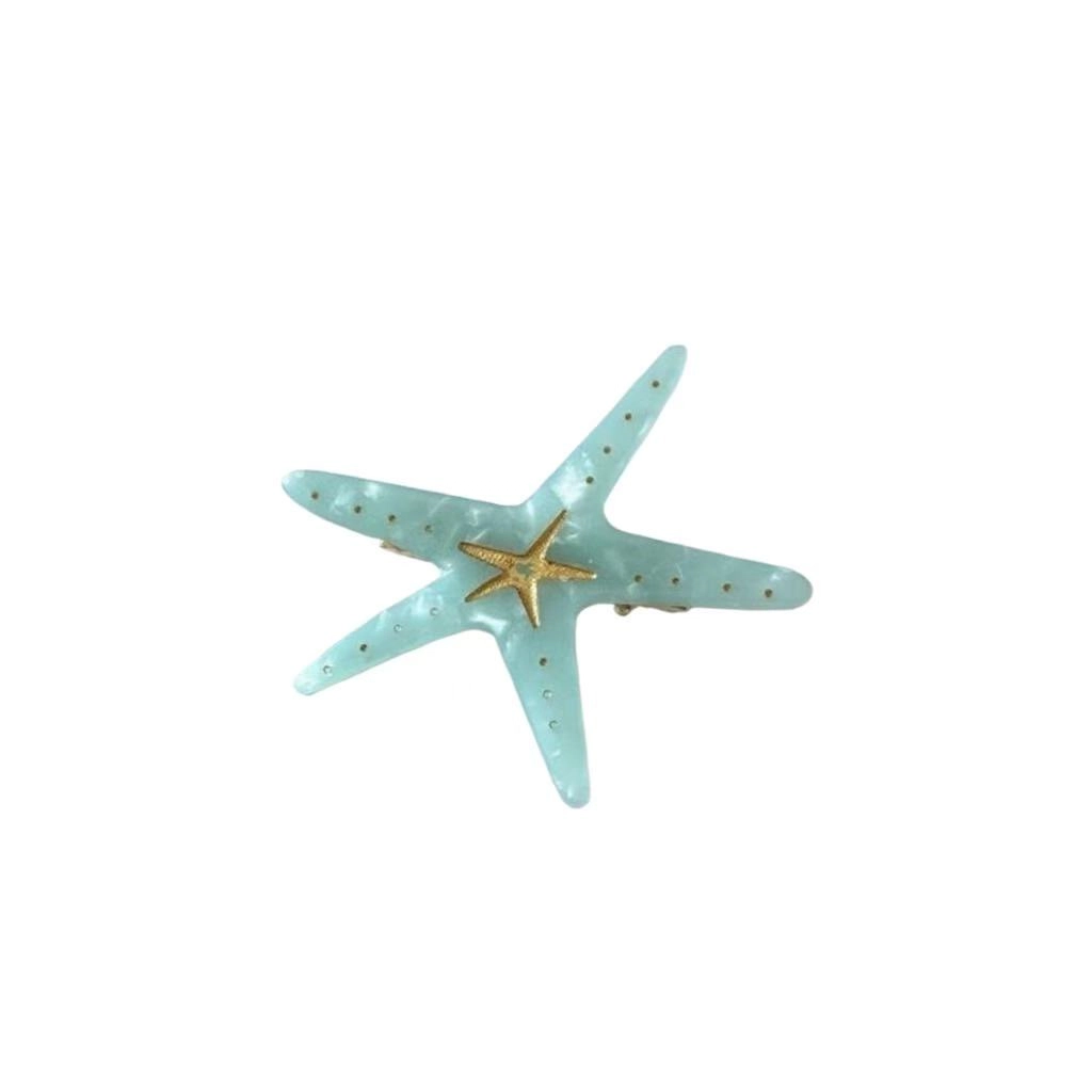 希铃 夏日海滩蓝色海星气质 亚克力 发夹 女款
