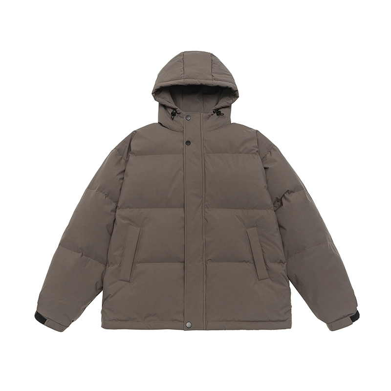 美式复古简约保暖连帽百搭上衣外套羽绒服 男款