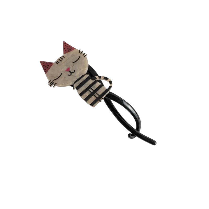 希铃 趣味猫猫可爱扭扭高级感 亚克力 发夹 女款