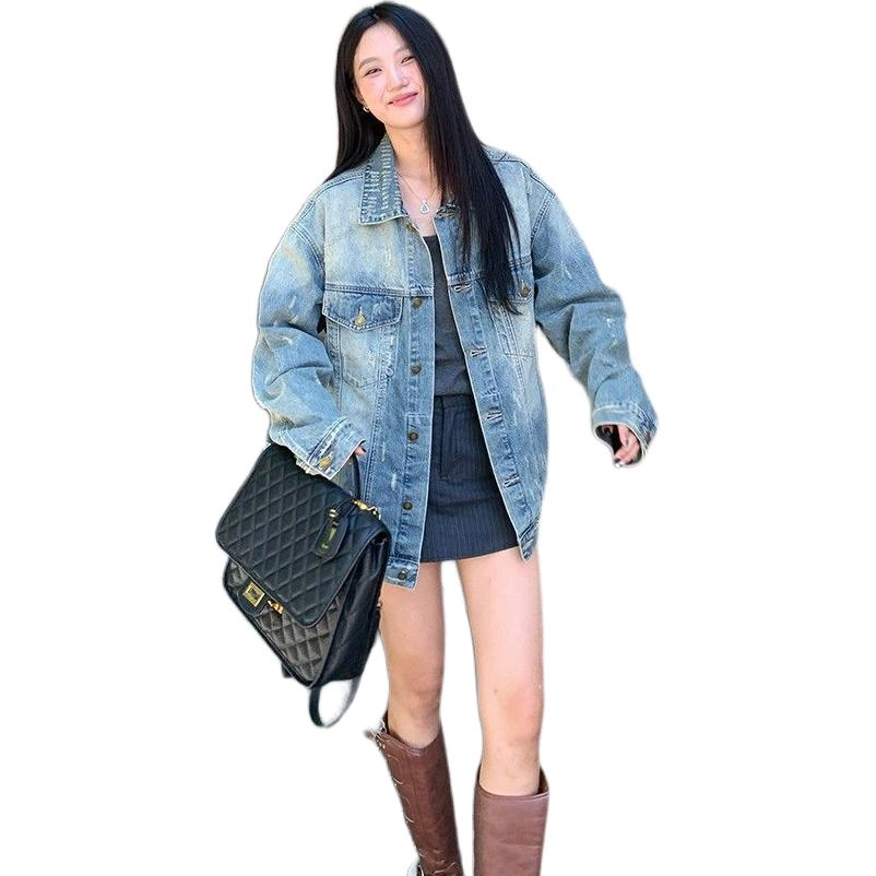 邓大喵 时尚百搭简约舒适牛仔外套 女款