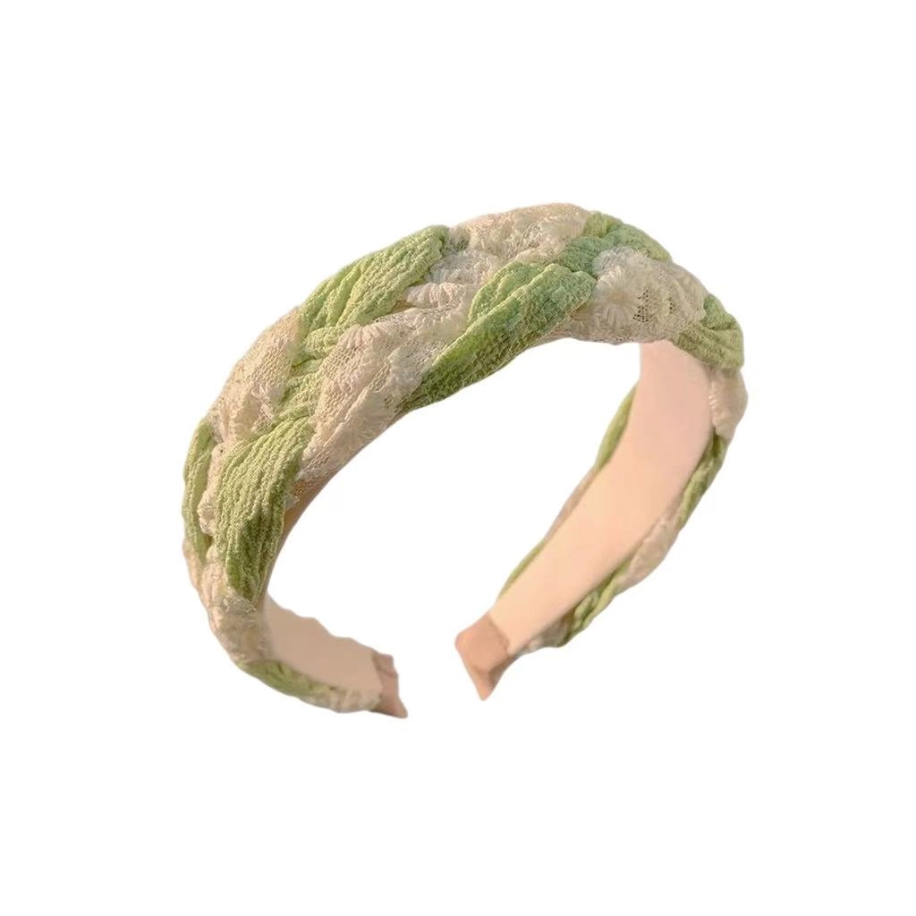 希铃 高级感 蕾丝麻花编织 布艺 发箍 女款