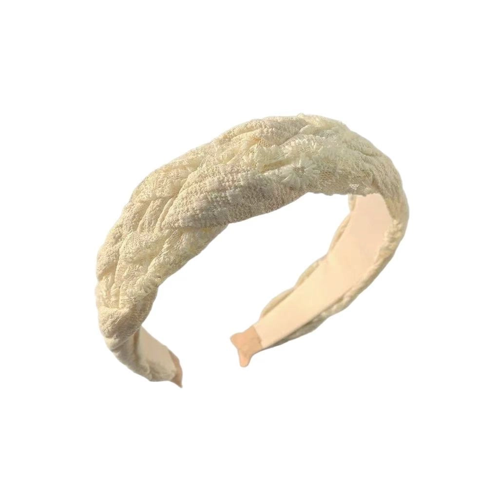 希铃 高级感 蕾丝麻花编织 布艺 发箍 女款