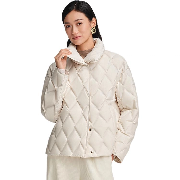 波司登 短款翻领商务纯色常规长袖立领羽绒服 女款