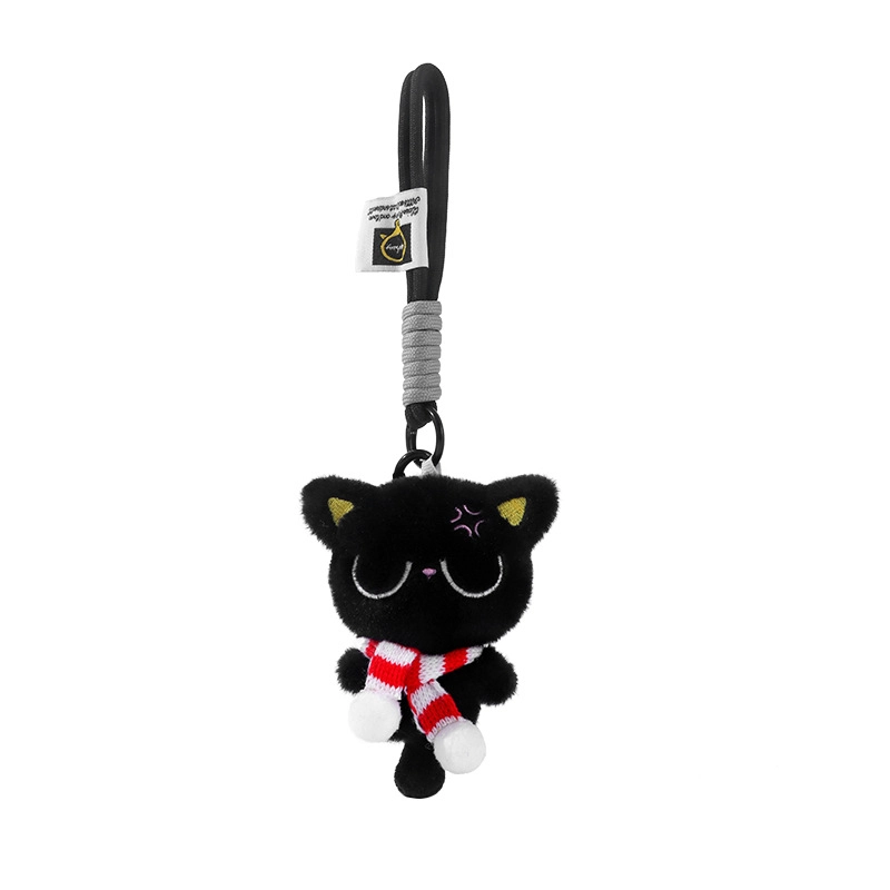 祎步康 小黑猫治愈玩偶公仔可爱包包 毛绒 挂件 男女同款情侣款