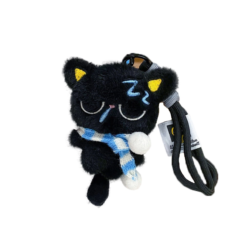 祎步康 小黑猫治愈玩偶公仔可爱包包 毛绒 挂件 男女同款情侣款