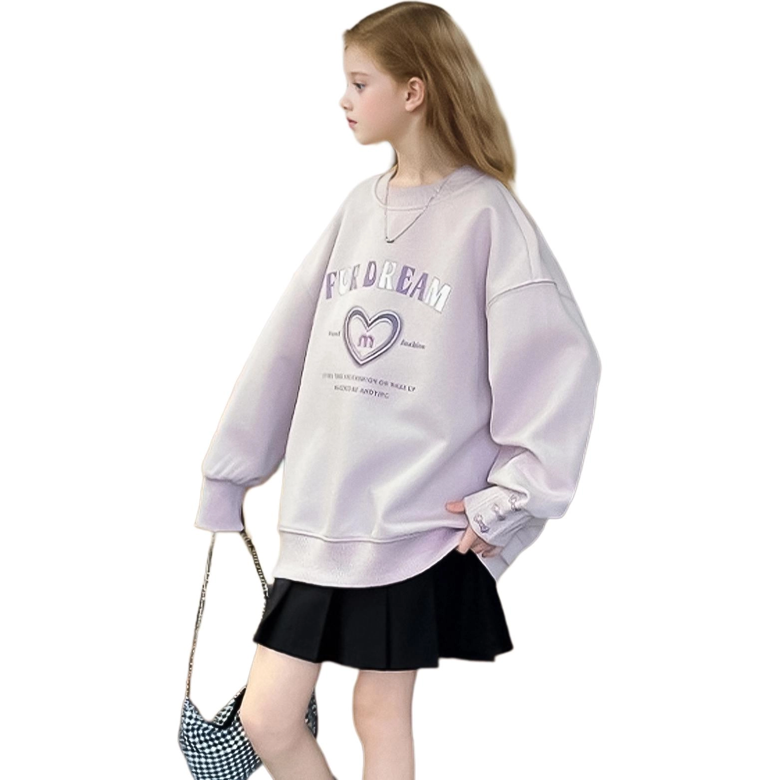 韩素伊卫衣 女童春秋款女孩春款中大儿童洋气纯棉打底衫上衣服潮春装 青少年