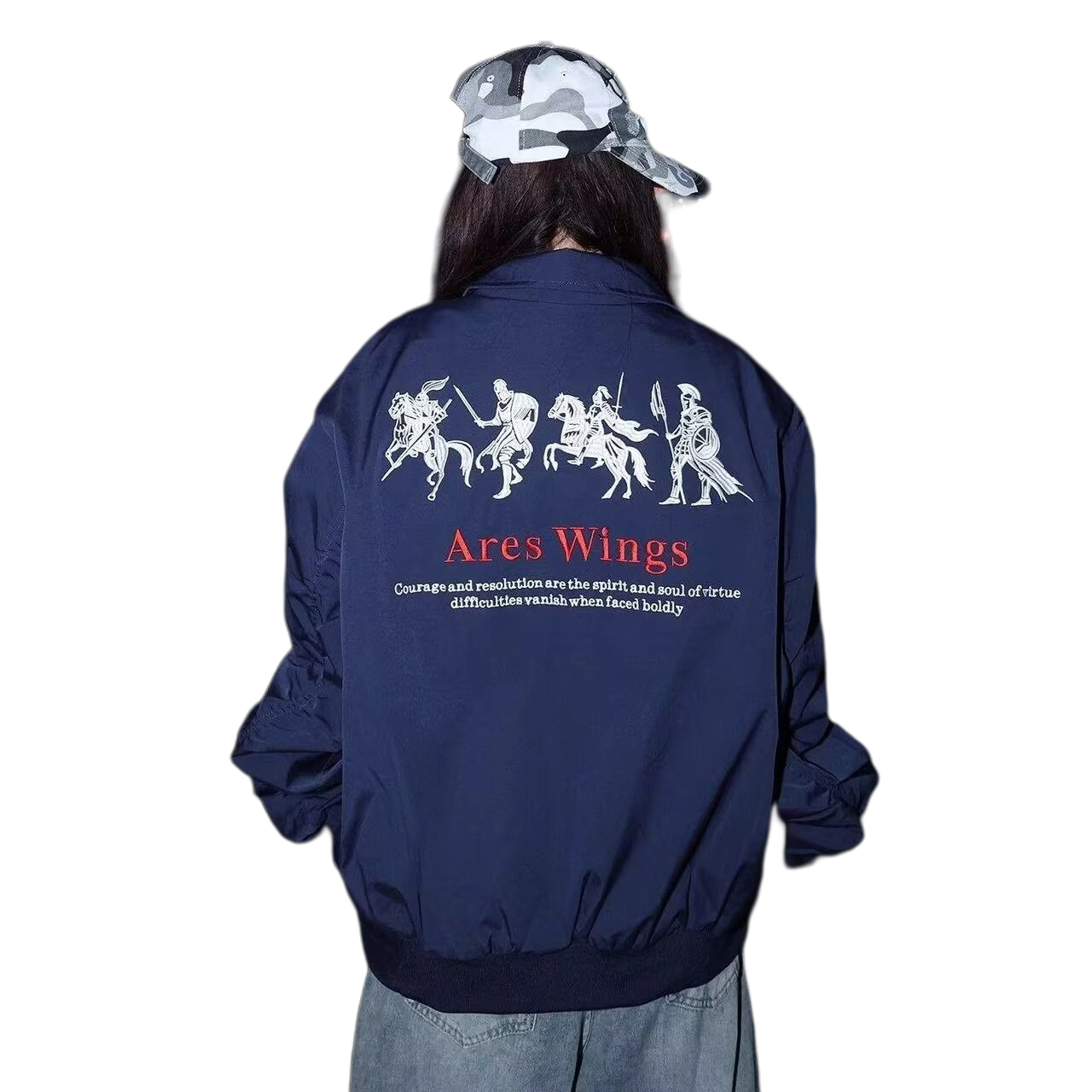 悍戈 美式潮流百搭原宿风复古印花飞行棒球外套夹克 男款