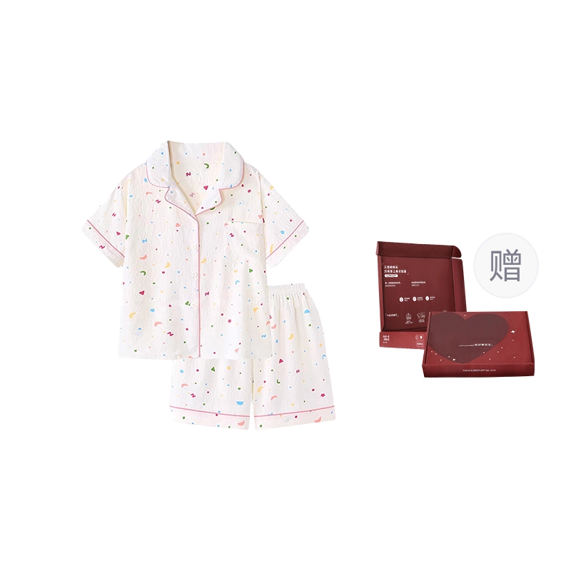静英鸾 韩版甜美可爱风短袖短裤休闲家居服睡衣礼盒 女款