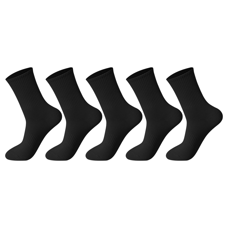 顶瓜瓜 简约黑白纯色棉袜吸汗防臭百搭通勤束腰防滑运动休闲透气中筒袜 男女同款 组合装