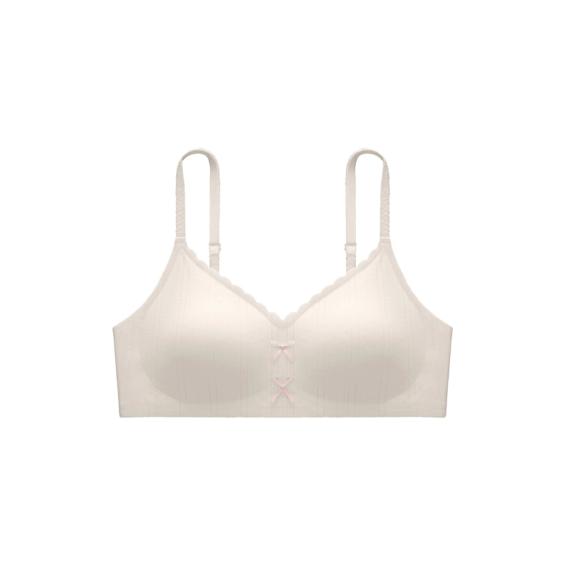 艾诗塔 小胸聚拢纯欲蕾丝甜美文胸少女无钢圈舒适收副乳防下垂蝴蝶结学生透气美背日系薄款内衣 女款