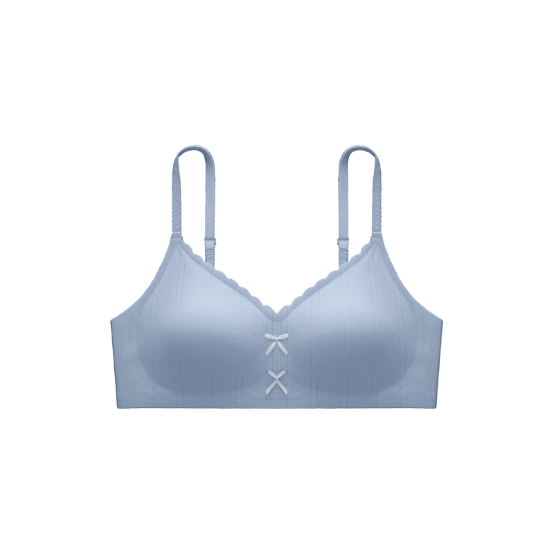 艾诗塔 小胸聚拢纯欲蕾丝甜美文胸少女无钢圈舒适收副乳防下垂蝴蝶结学生透气美背日系薄款内衣 女款