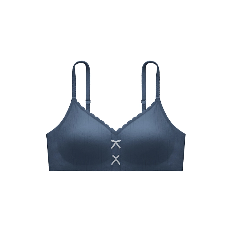 艾诗塔 小胸聚拢纯欲蕾丝甜美文胸少女无钢圈舒适收副乳防下垂蝴蝶结学生透气美背日系薄款内衣 女款
