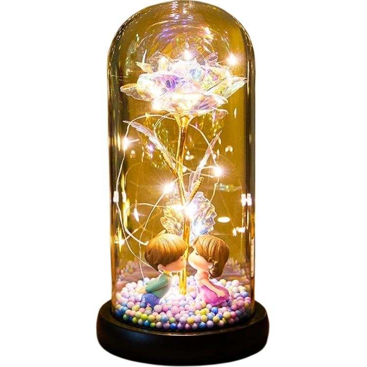 喜顽童 永生花玫瑰花带灯浪漫花束 其他静态模型