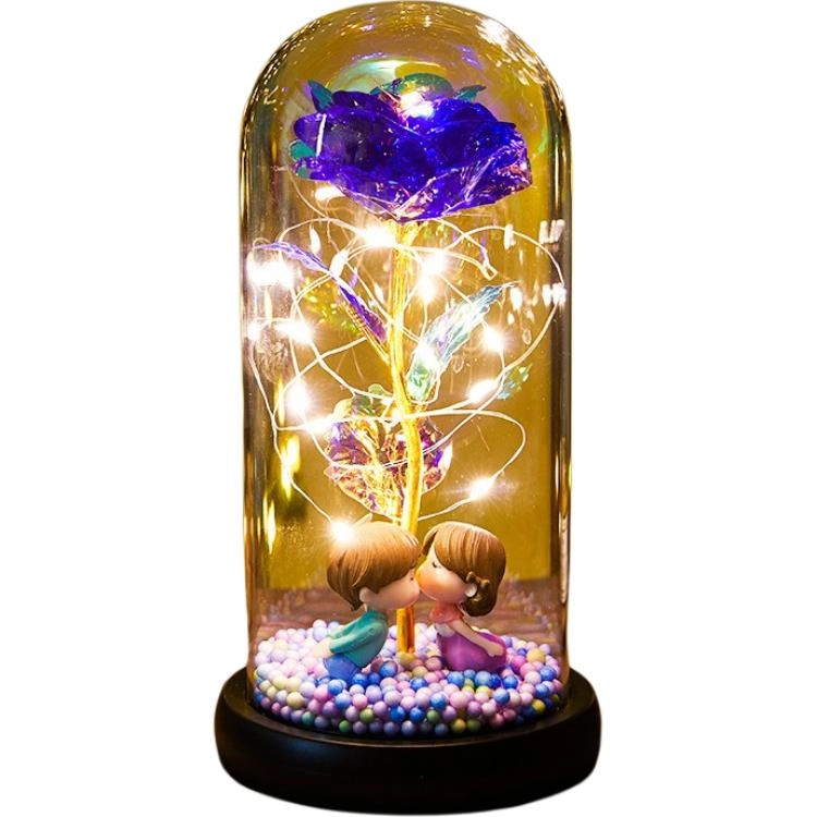 喜顽童 永生花玫瑰花带灯浪漫花束 其他静态模型