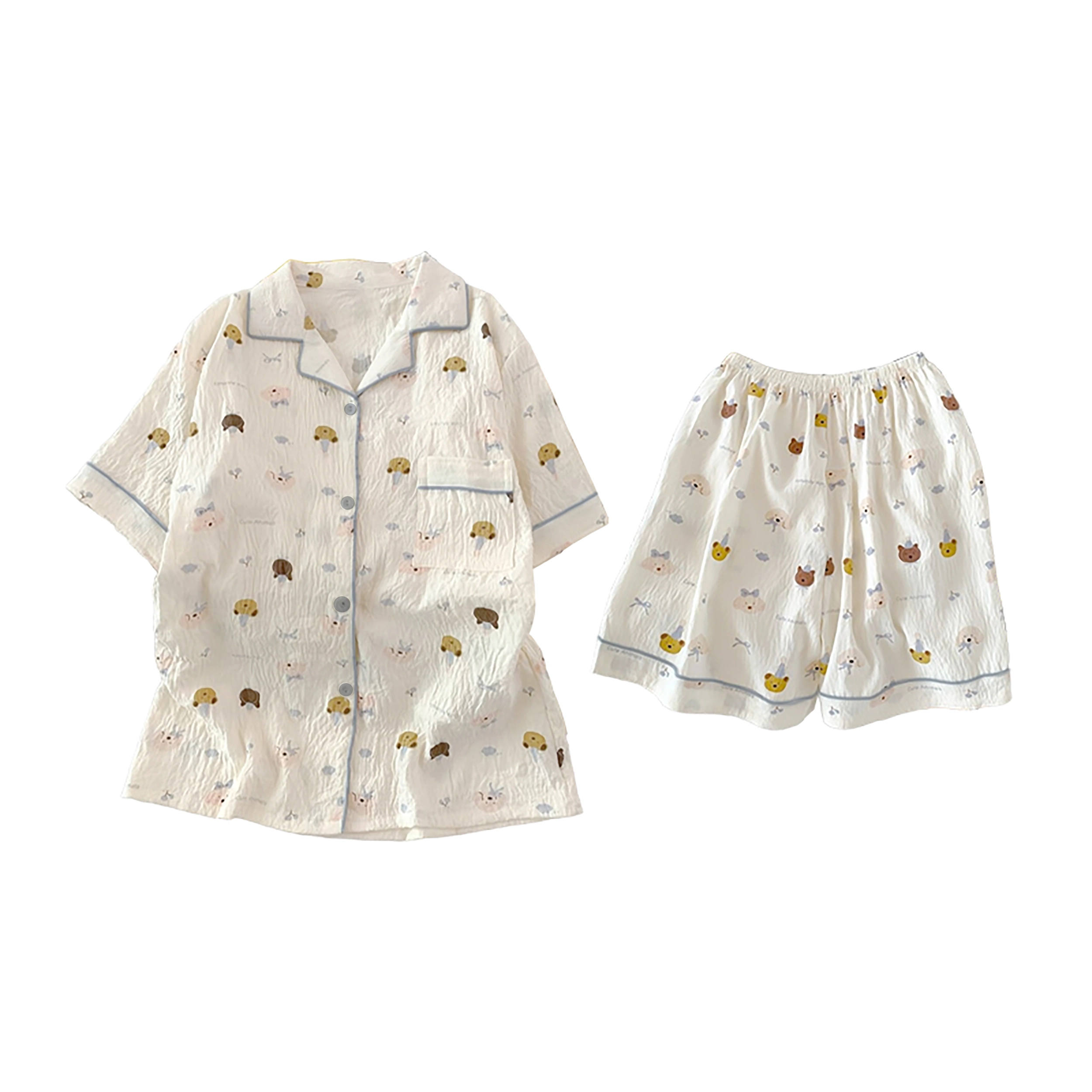 静英鸾 夏季薄款卡通甜美风休闲舒适家居服睡衣套装 女款
