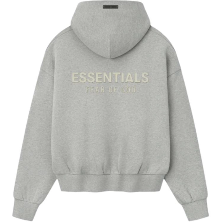 Fear of God Essentials SS25 Classic Fit Fleece Hoodie CONCRETE HEATHER 25 PRING DROP2